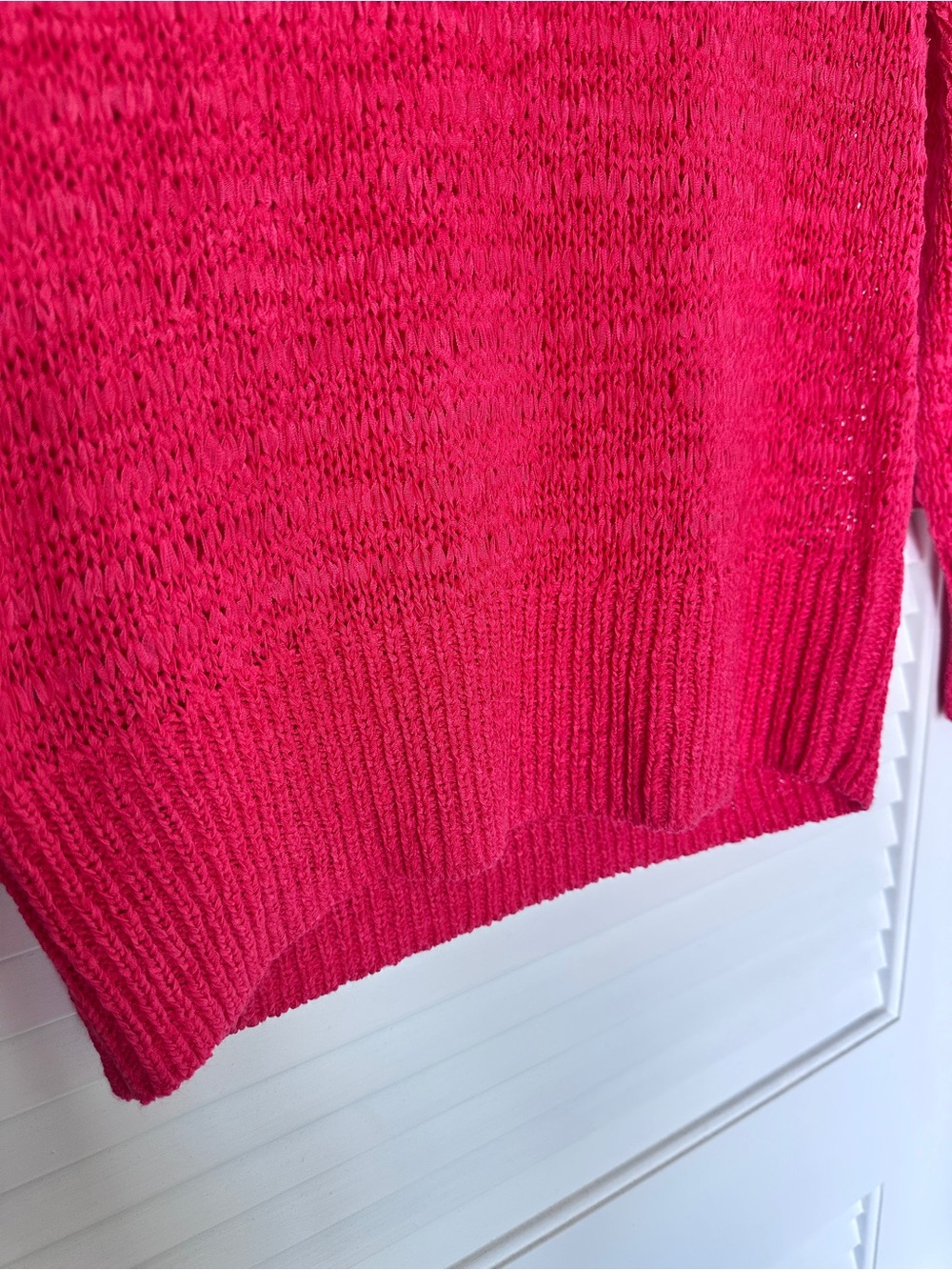 Y2K Victoria's Secret Hot Coral Pink Scoop Neck Knit Sweater Size L - Picture 6 of 15